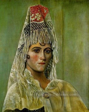 Olga Kokhlova à la mantille 1917 Pablo Picasso Peinture à l'huile